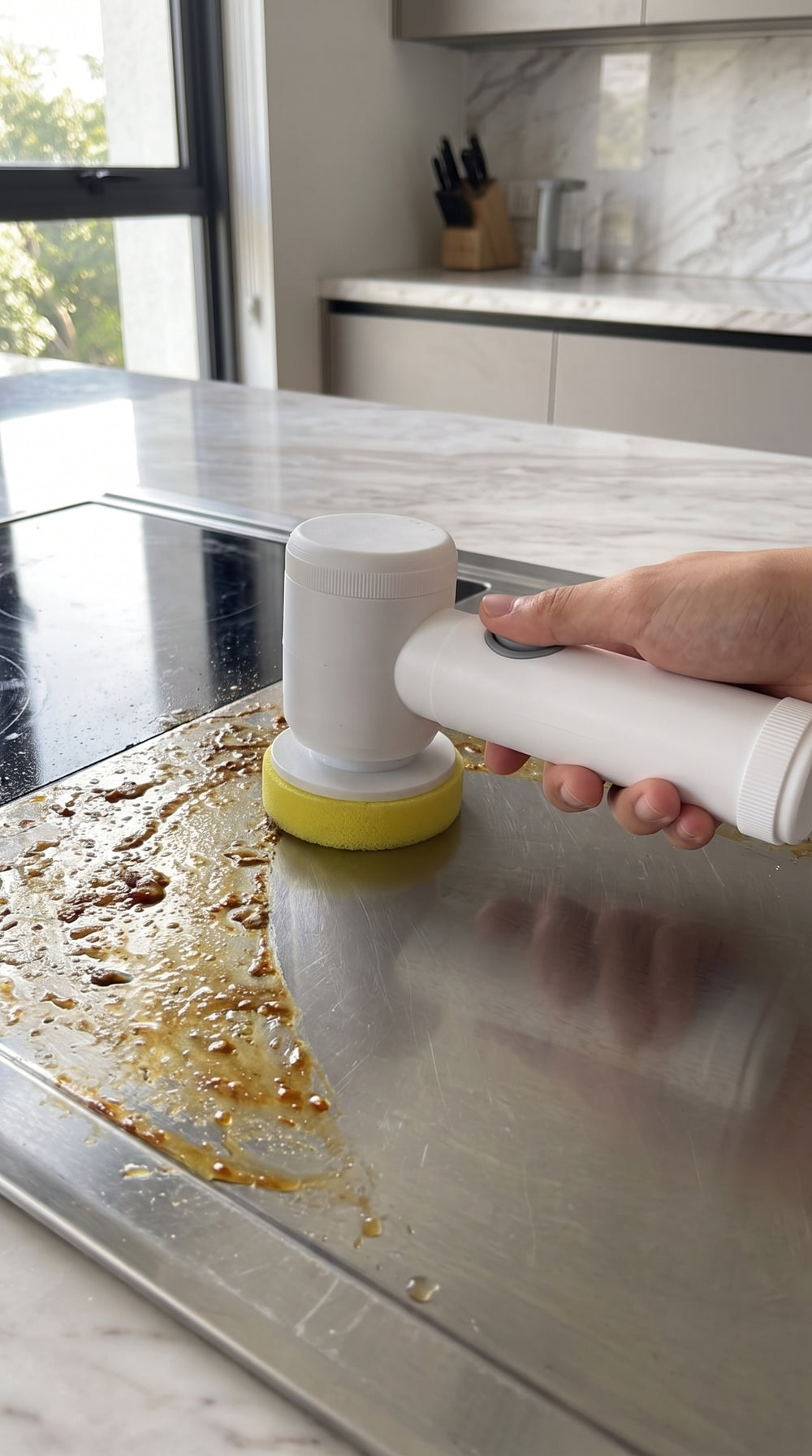 Cepillo eléctrico limpiando una superficie